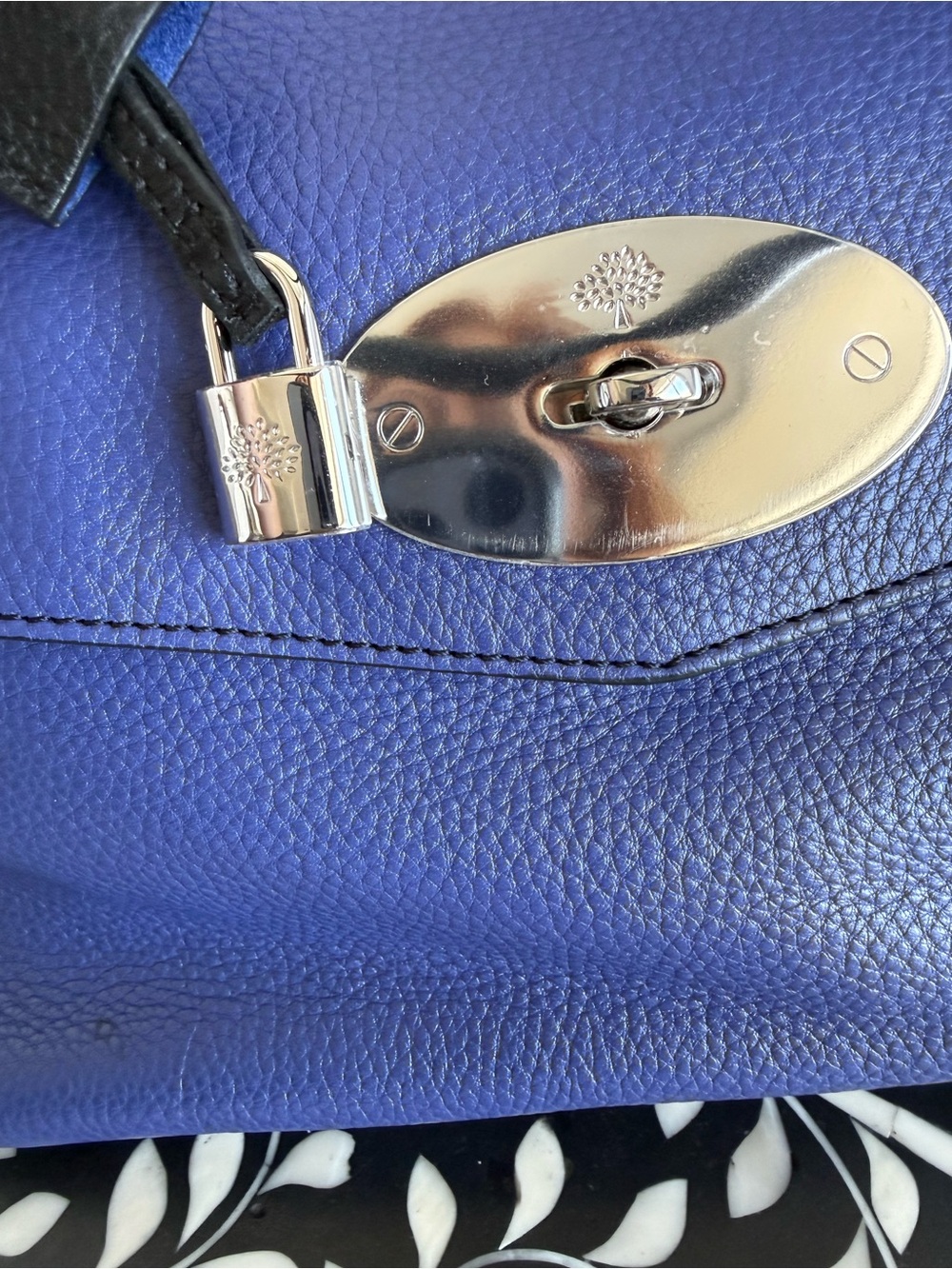 Mulberry 'Blenheim' Indigo (Blue Violet) Leather Satchel Bag | Rare Color - Picture 7 of 16